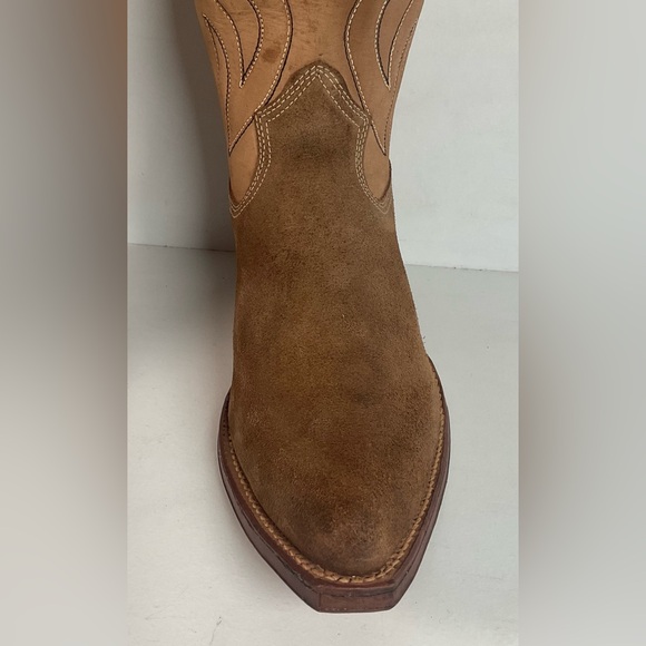 1960s Rodeo Suede Cowboy Boots 11.5 D Rough Out USA Made - Picture 11 of 16